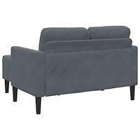 vidaXL 2-sitssoffa med schäslong L-formad mörkgrå 125 cm sammet