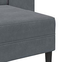 vidaXL 2-sitssoffa med schäslong L-formad mörkgrå 125 cm sammet