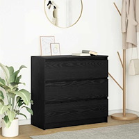 vidaXL Skänk svart ek 80x35x76 cm konstruerat trä