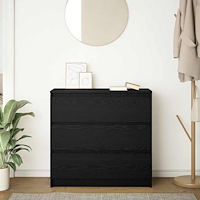 vidaXL Skänk svart ek 80x35x76 cm konstruerat trä