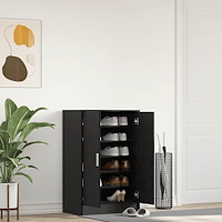 vidaXL Skoskåp svart ek 60x35x92 cm konstruerat trä