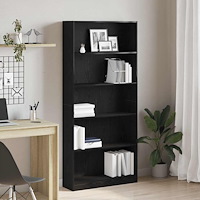 vidaXL Bokhylla svart ek 80x24x176 cm konstruerat trä