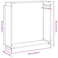 vidaXL Vedställ antracit 90x28x90 cm kallvalsat stål