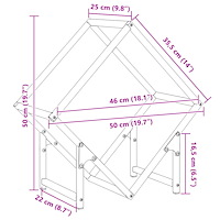 vidaXL Vedställ vit 50x25x50 cm kallvalsat stål