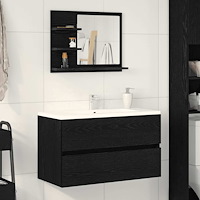 vidaXL Badrumsspegel svart ek 60x10,5x45 cm konstruerat trä