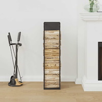 vidaXL Vedställ svart 25x25x100 cm kallvalsat stål