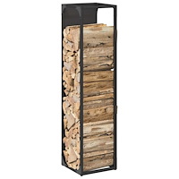 vidaXL Vedställ svart 25x25x100 cm kallvalsat stål