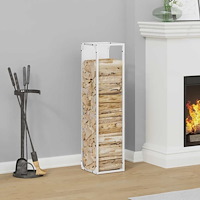 vidaXL Vedställ vit 25x25x100 cm kallvalsat stål