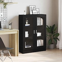 vidaXL Bokhylla svart ek 82,5x30,5x115 cm konstruerat trä