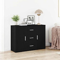 vidaXL Skänk svart ek 91x29,5x65 cm konstruerat trä