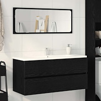 vidaXL Diskbänksskåp svart ek 100x38,5x45 cm konstruerat trä