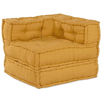 vidaXL Modulärt puff gul 70x70x54 tyg