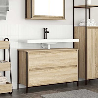 vidaXL Tvättställsskåp med lådor sonoma-ek 90x34,5x60 cm
