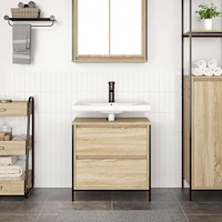 vidaXL Tvättställsskåp med lådor sonoma-ek 60x34,5x60 cm