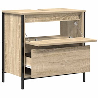 vidaXL Tvättställsskåp med lådor sonoma-ek 60x34,5x60 cm