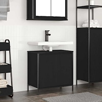 vidaXL Tvättställsskåp för badrum svart 60x34,5x60 cm