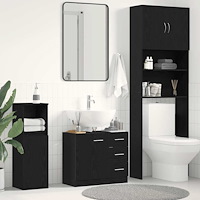 vidaXL Diskbänksskåp svart ek 63x30x54 cm konstruerat trä