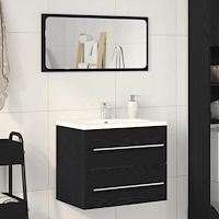 vidaXL Tvättställsskåp svart ek 60x38,5x48 cm konstruerat trä