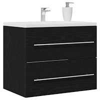 vidaXL Tvättställsskåp svart ek 60x38,5x48 cm konstruerat trä