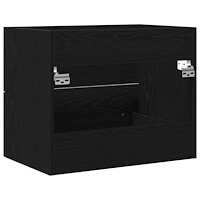 vidaXL Tvättställsskåp svart ek 60x38,5x48 cm konstruerat trä