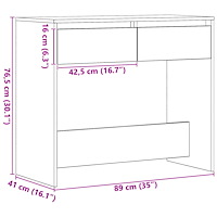 vidaXL Avlastningsbord svart ek 89x41x76,5 cm konstruerat trä