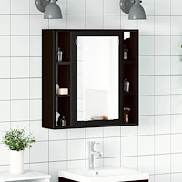 vidaXL Spegelskåp för badrum svart ek 60x16x60 cm konstruerat trä