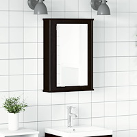 vidaXL Spegelskåp för badrum svart ek 42x12x60 cm konstruerat trä
