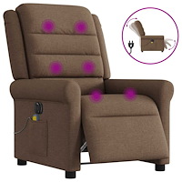 vidaXL Elektrisk massagefåtölj brun tyg