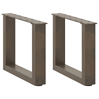 vidaXL Soffbordsben U-formade 2 st naturstål 30x(30-31) cm stål