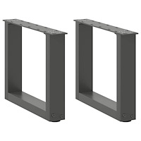 vidaXL Soffbordsben U-formade 2 st antracit 40x(30-31) cm stål