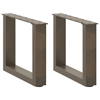 vidaXL Soffbordsben U-formade 2 st naturstål 40x(30-31) cm stål