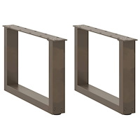 vidaXL Soffbordsben U-formade 2 st naturstål 50x(30-31) cm stål