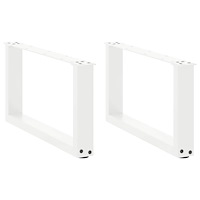 vidaXL Soffbordsben U-formade 2 st vita 60x(30-31) cm stål