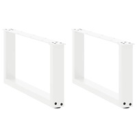vidaXL Soffbordsben U-formade 2 st vita 70x(30-31) cm stål