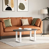 vidaXL Soffbordsben U-formade 2 st vita 28x(42-43) cm stål