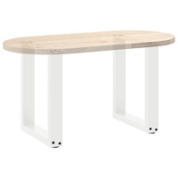 vidaXL Soffbordsben U-formade 2 st vita 28x(42-43) cm stål