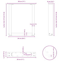 vidaXL Soffbordsben U-formade 2 st vita 28x(42-43) cm stål