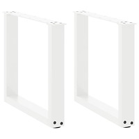 vidaXL Soffbordsben U-formade 2 st vita 50x(42-43) cm stål