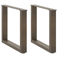 vidaXL Soffbordsben U-formade 2 st naturstål 50x(42-43) cm stål