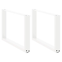 vidaXL Soffbordsben U-formade 2 st vita 60x(42-43) cm stål