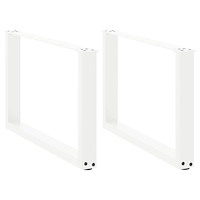 vidaXL Soffbordsben U-formade 2 st vita 70x(42-43) cm stål
