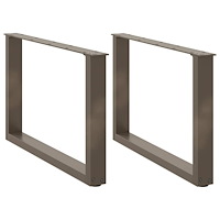 vidaXL Soffbordsben U-formade 2 st naturstål 70x(42-43) cm stål