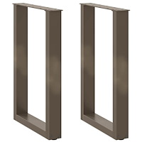 vidaXL Matbordsben U-formade 2 st naturstål 50x(72-73) cm stål