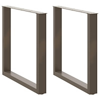 vidaXL Matbordsben U-formade 2 st naturstål 80x(72-73) cm stål