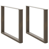 vidaXL Matbordsben U-formade 2 st naturstål 100x(72-73) cm stål