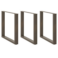 vidaXL Matbordsben U-formade 3 st naturstål 90x(72-73) cm stål
