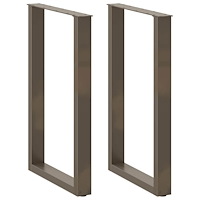 vidaXL Barbordsben U-formade 2 st naturstål 60x(90-91) cm stål