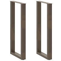 vidaXL Barbordsben U-formade 2 st naturstål 40x(100-101) cm stål