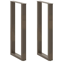 vidaXL Barbordsben U-formade 2 st naturstål 50x(100-101) cm stål