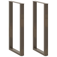 vidaXL Barbordsben U-formade 2 st naturstål 60x(110-111) cm stål